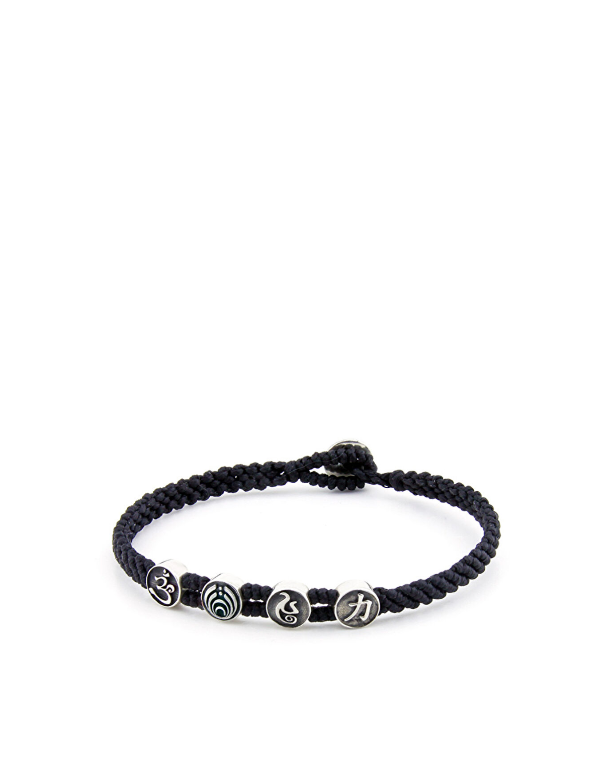 Strenght Symbols Flat Braided Gümüş Bileklik