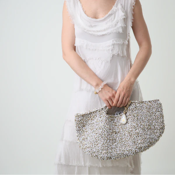 Capri In White Basket Tote