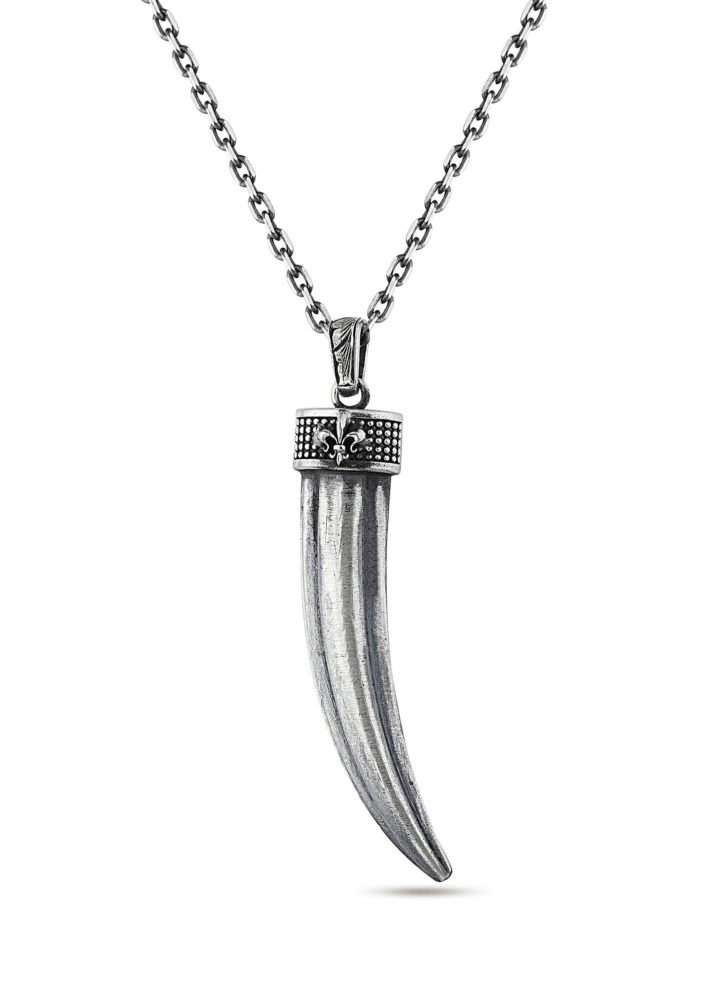 Claw Fleur De Lis Erkek Gümüş Kolye