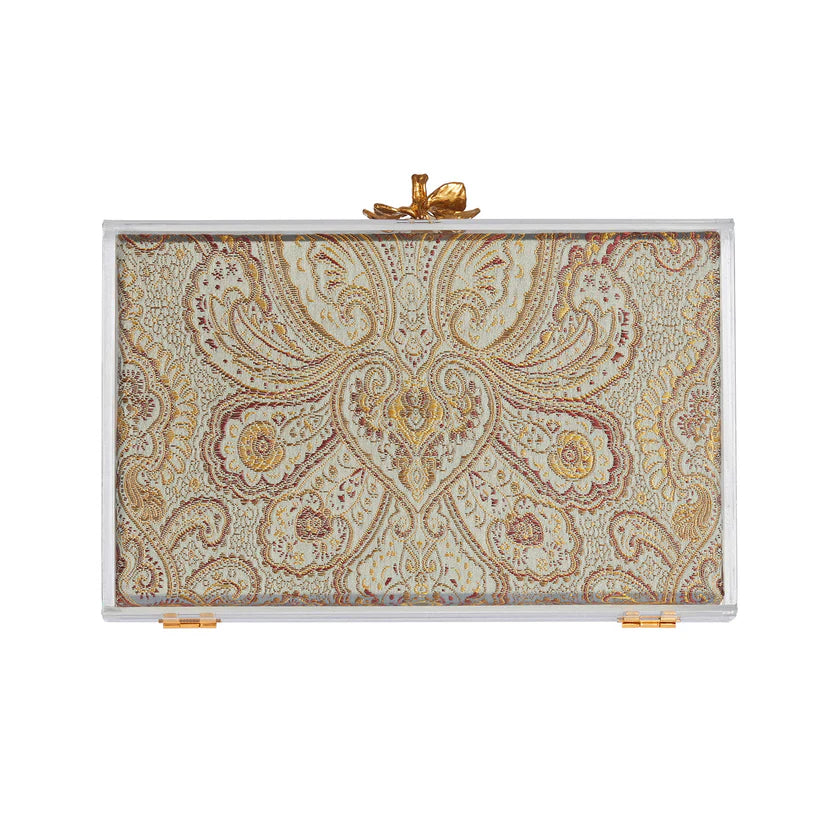 Costes In Grey Paisley Print Silk Jacquard