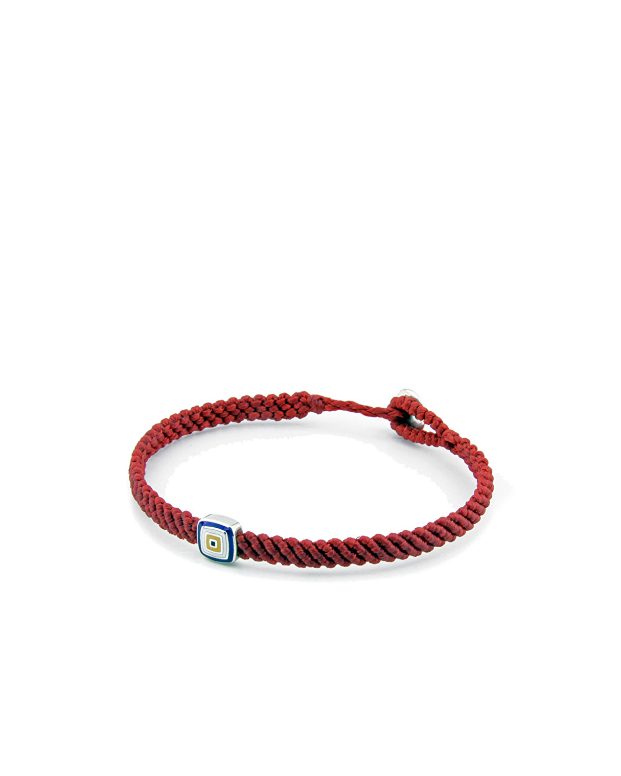 Evil Eye Square Makrame Erkek Gümüş Bileklik