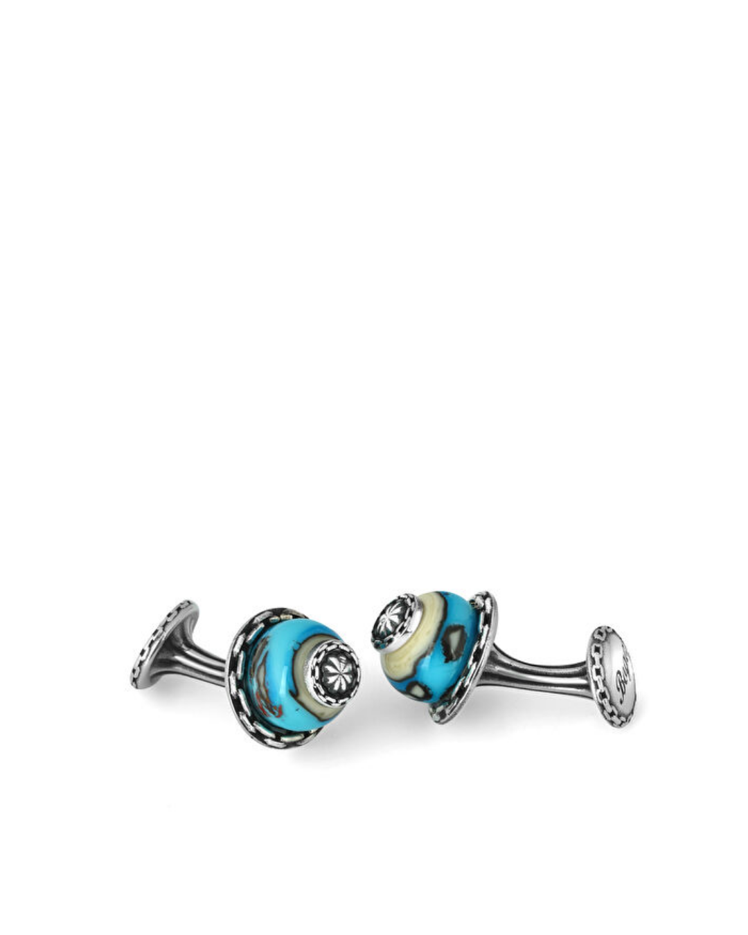 Glass Beads-M Chain Fx Gümüş Kol Düğmesi
