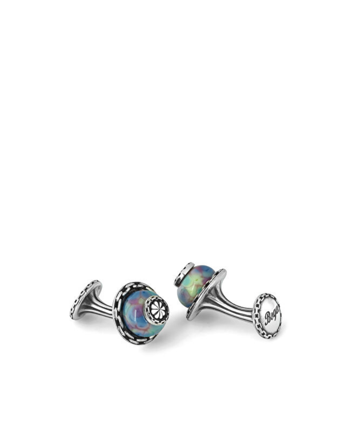 Glass Beads-M Chain Fx Gümüş Kol Düğmesi