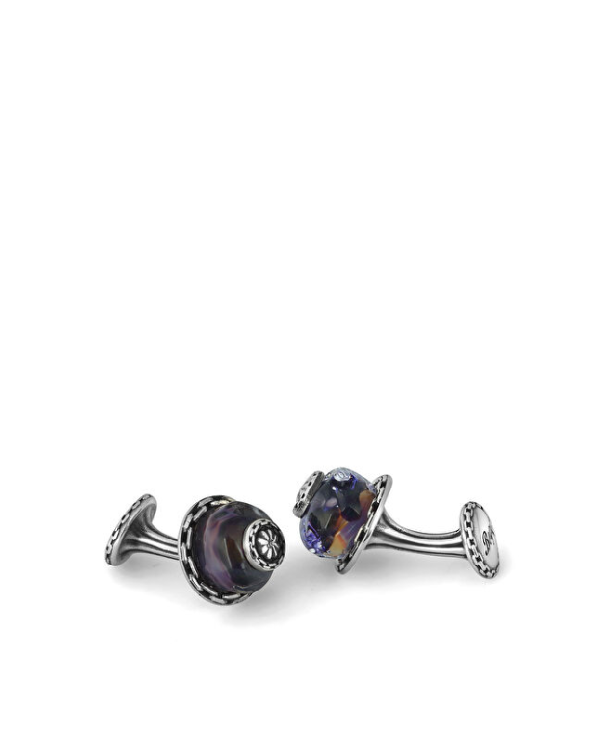 Glass Beads-M Chain Fx Gümüş Kol Düğmesi