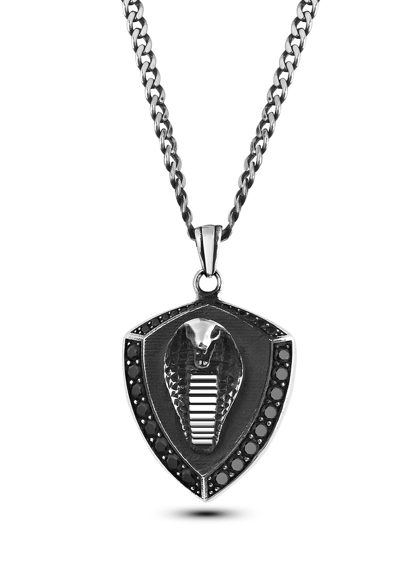 Heraldic Cobra Erkek Gümüş Kolye