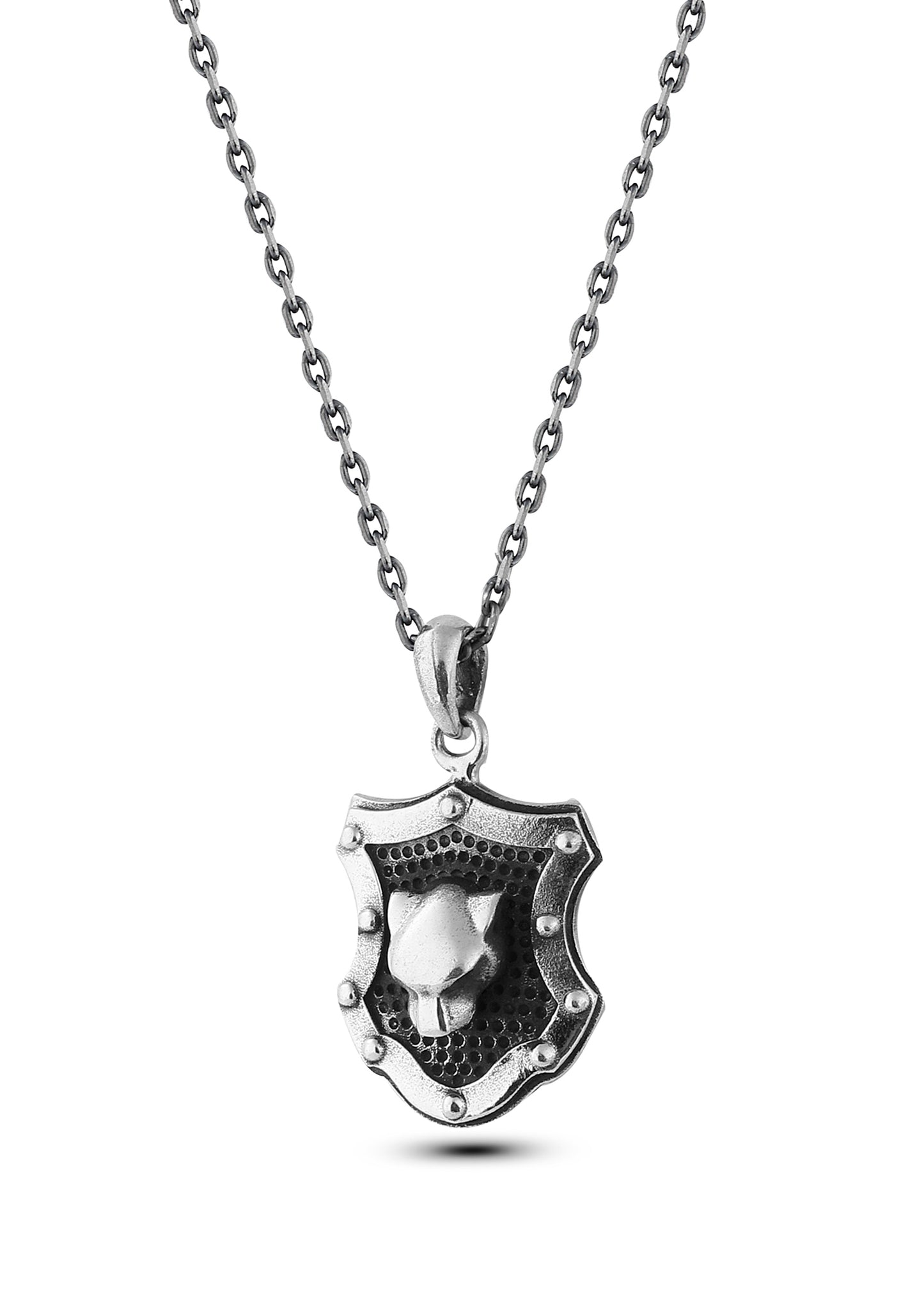 Knight Panther Shield Erkek Gümüş Kolye