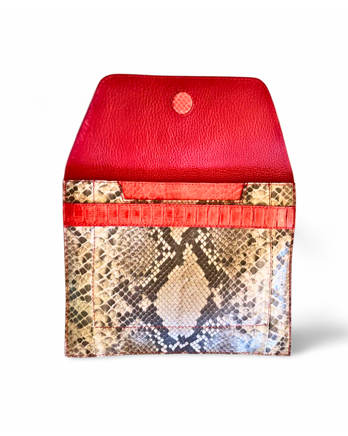 Monica Italian Python Leather Clutch