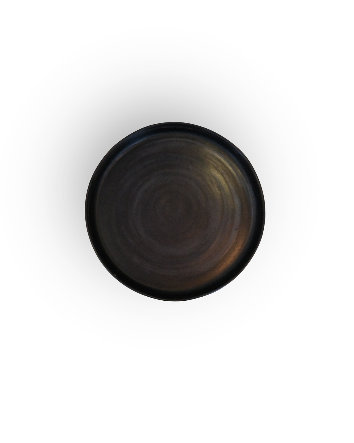 Obsidian Shine Handmade Black Gloss Ceramic Plate