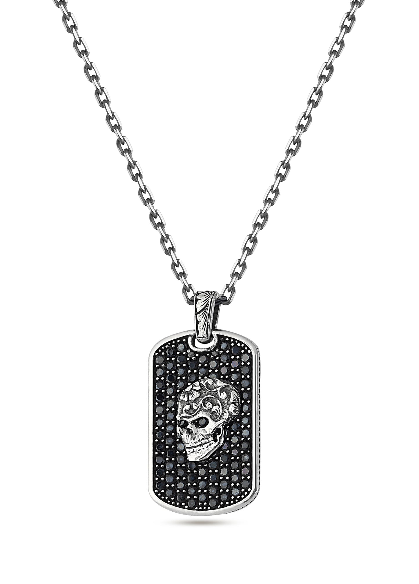Skull ZC Bubble Back Erkek Gümüş Kolye
