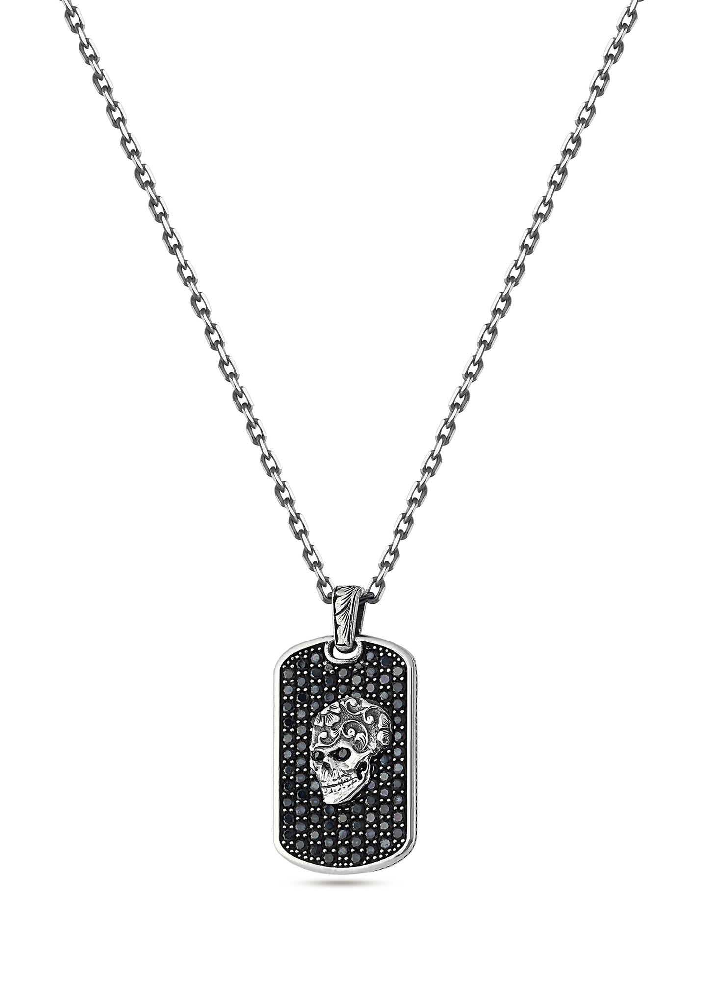 Skull ZC Bubble Back Erkek Gümüş Kolye