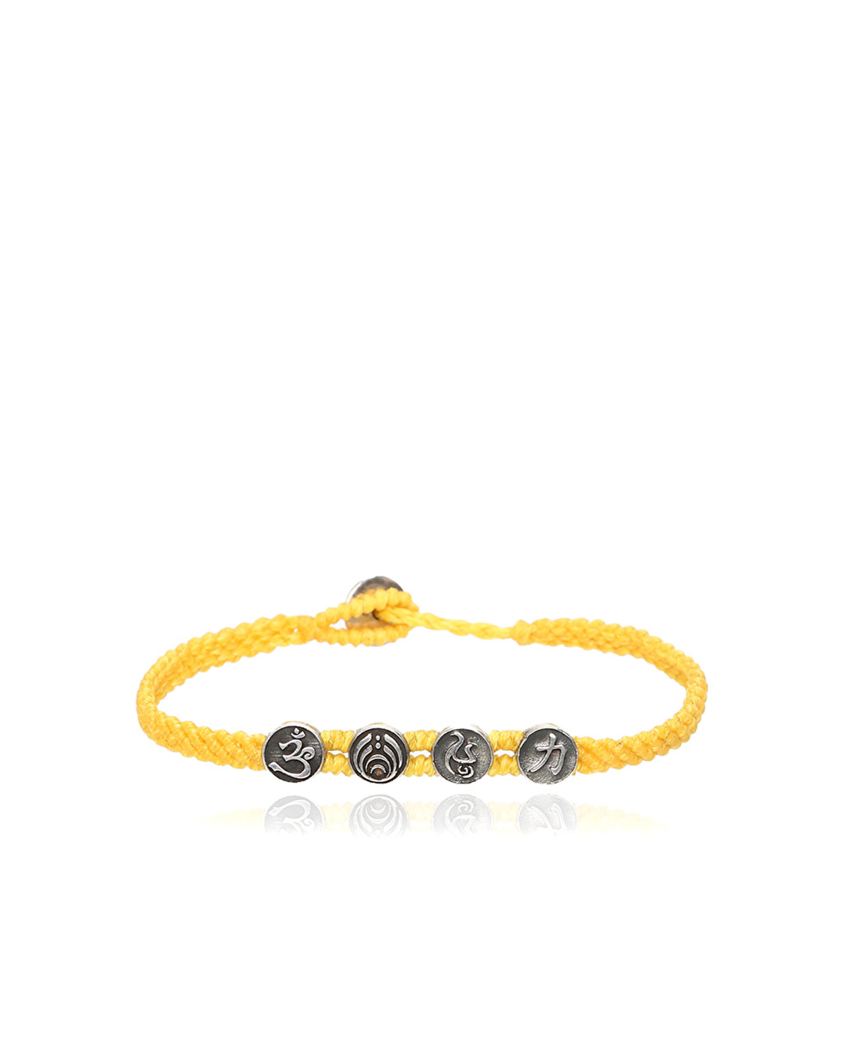 Strenght Symbols Flat Braided Gümüş Bileklik