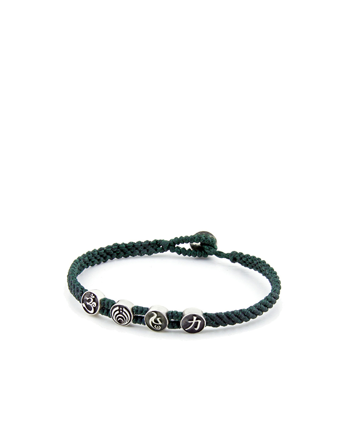 Strenght Symbols Flat Braided Gümüş Bileklik