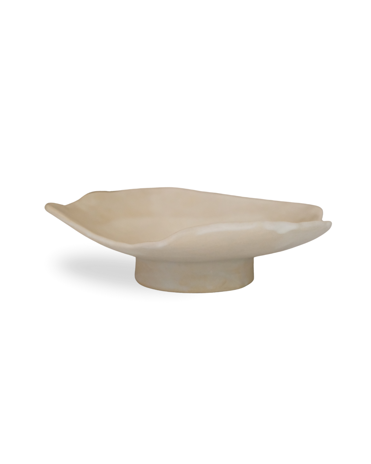 Wavecut Sandsheen Handmade Beige Ceramic Plate