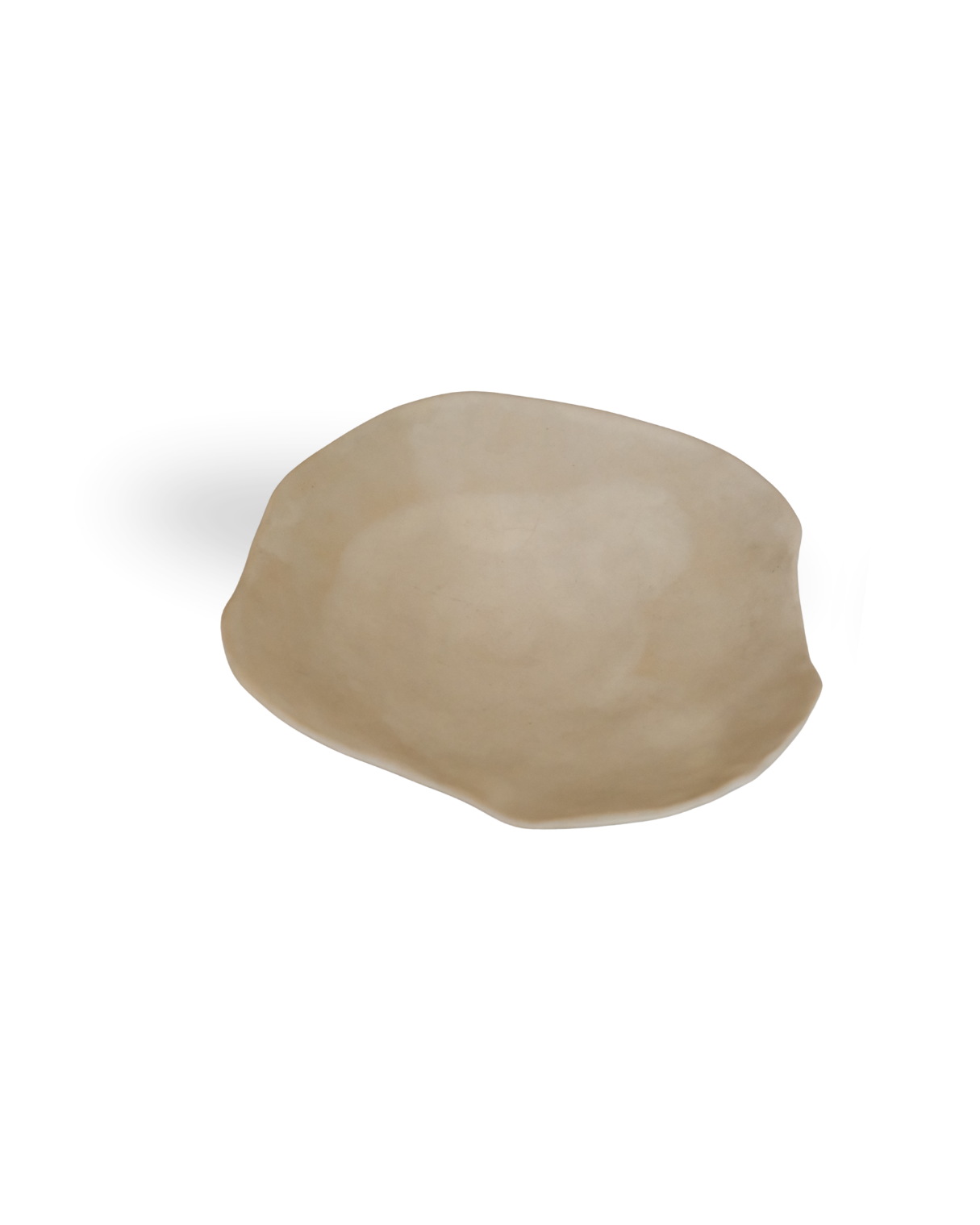 Wavecut Sandsheen Handmade Beige Ceramic Plate