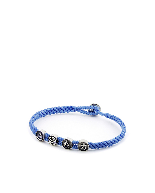 Strenght Symbols Flat Braided Gümüş Bileklik
