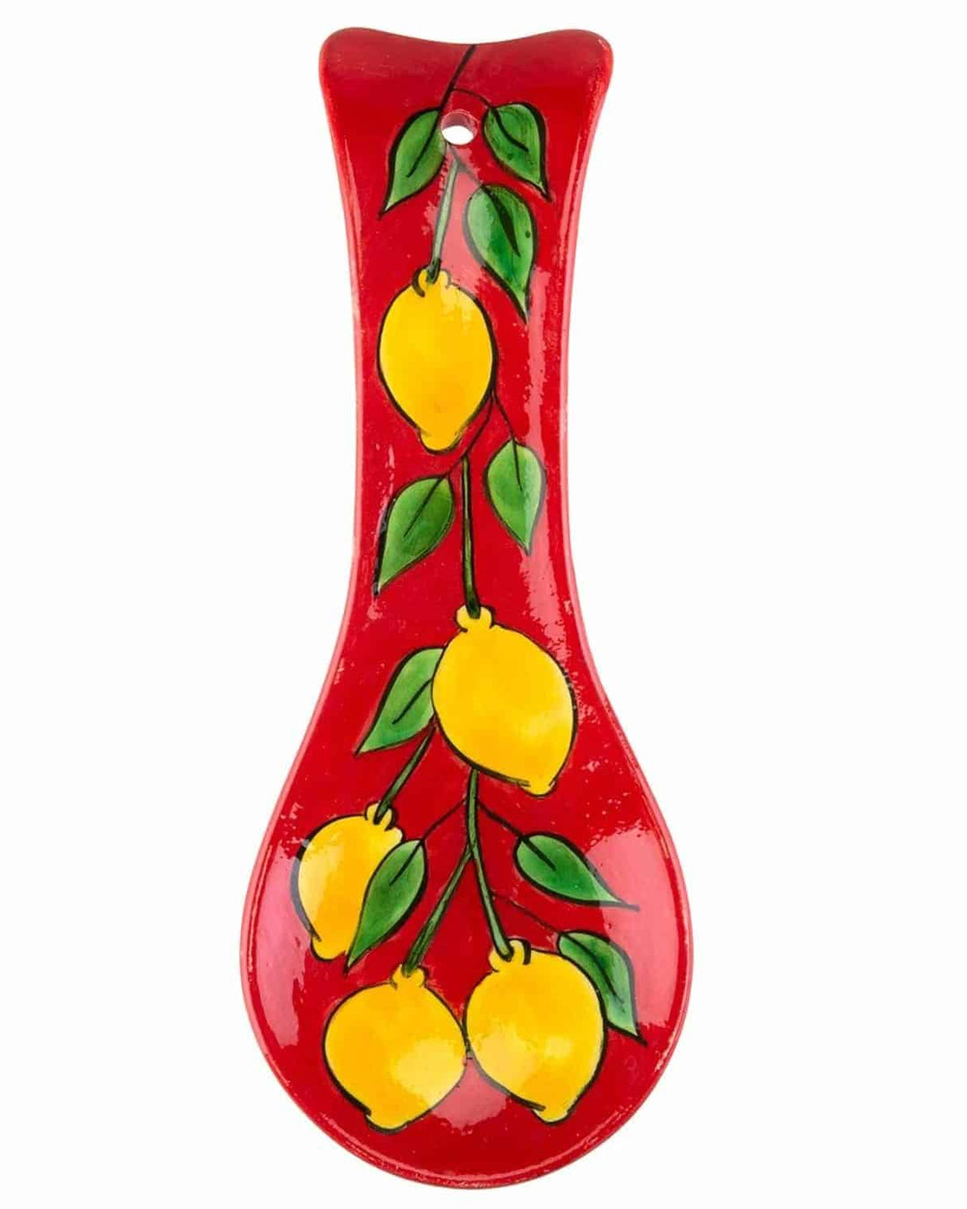 Limon Desenli Kırmızı Zeminli Kaşıklık