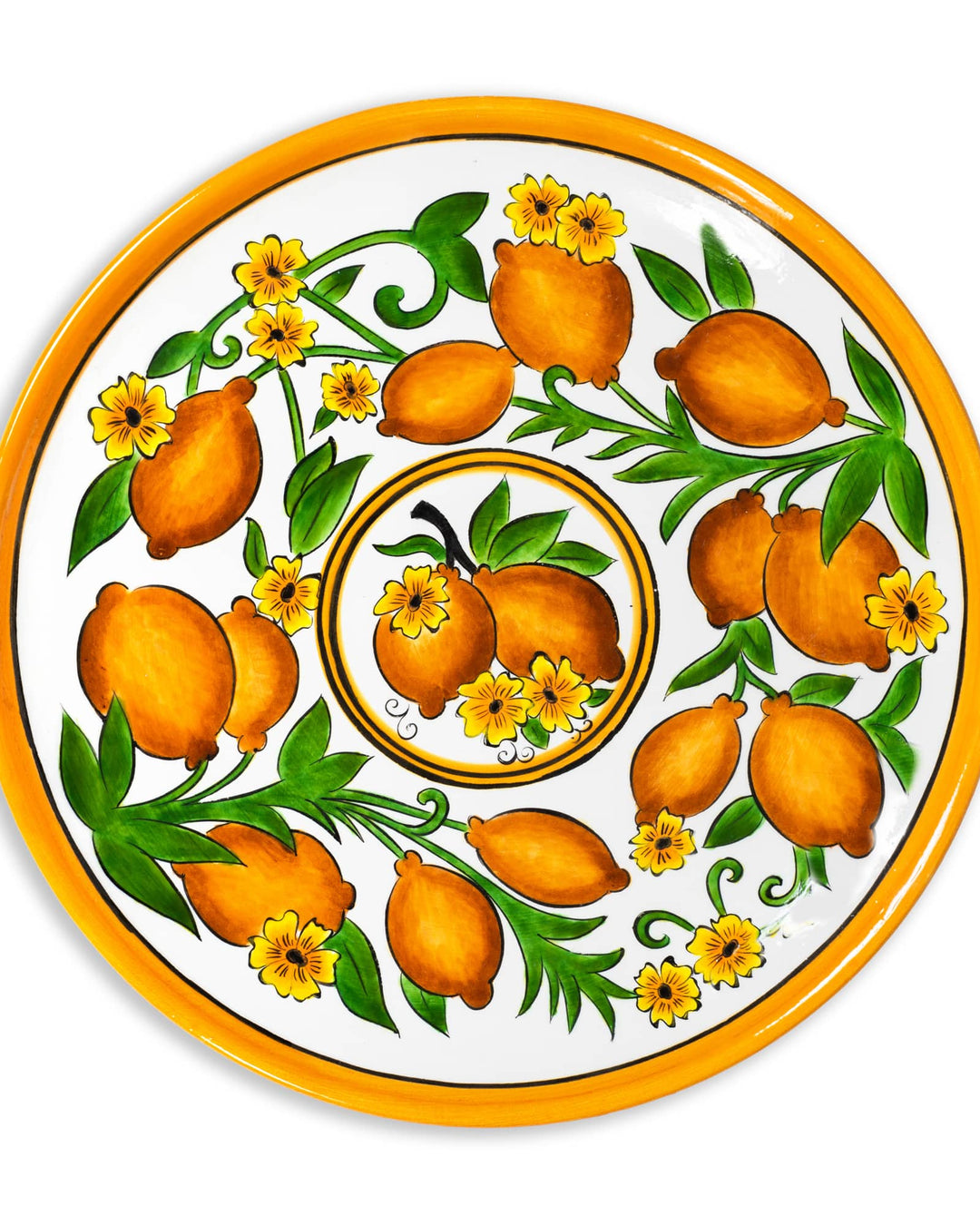 Amalfi Coast Handmade Ceramic “Golden Fall” Dinner Plate 30 cm