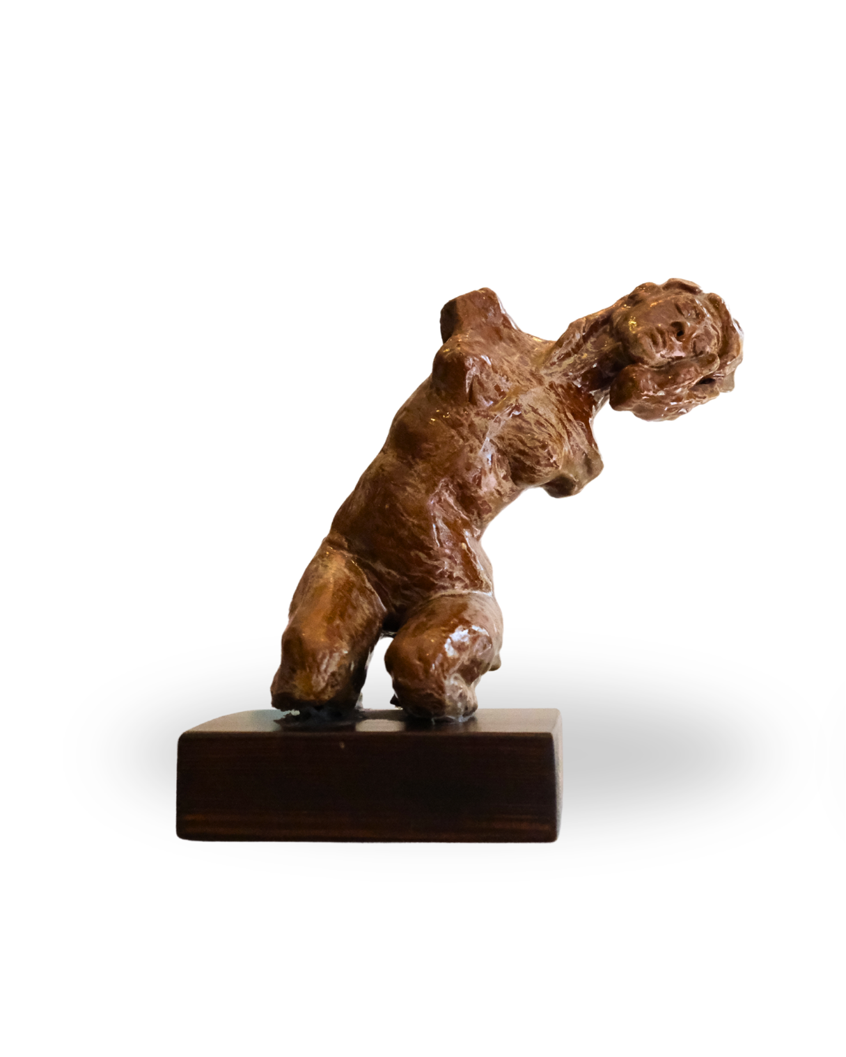 Atlas Rising Handmade Brown Figure Sculpture