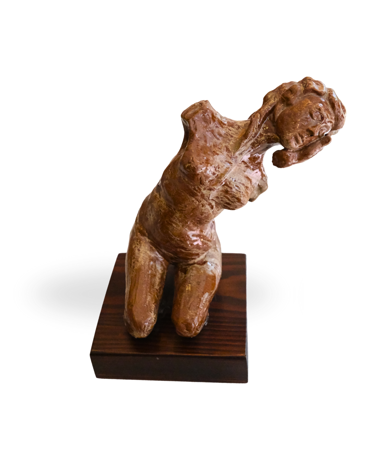 Atlas Rising Handmade Brown Figure Sculpture