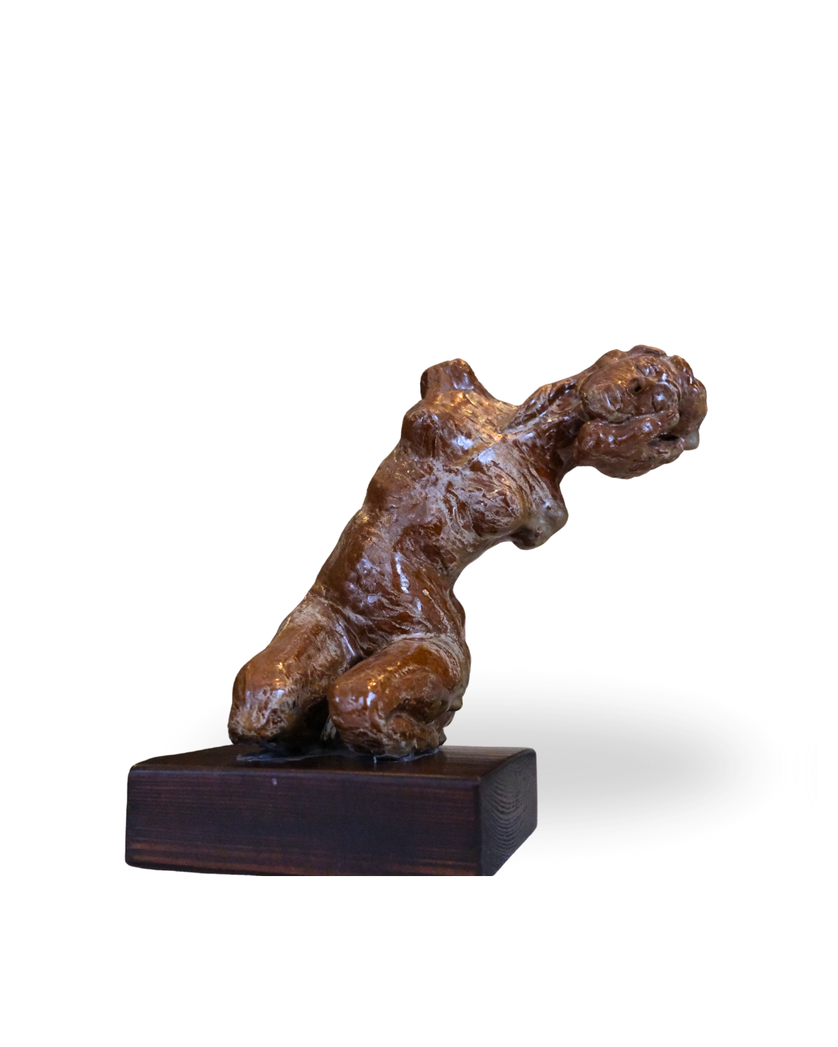 Atlas Rising Handmade Brown Figure Sculpture