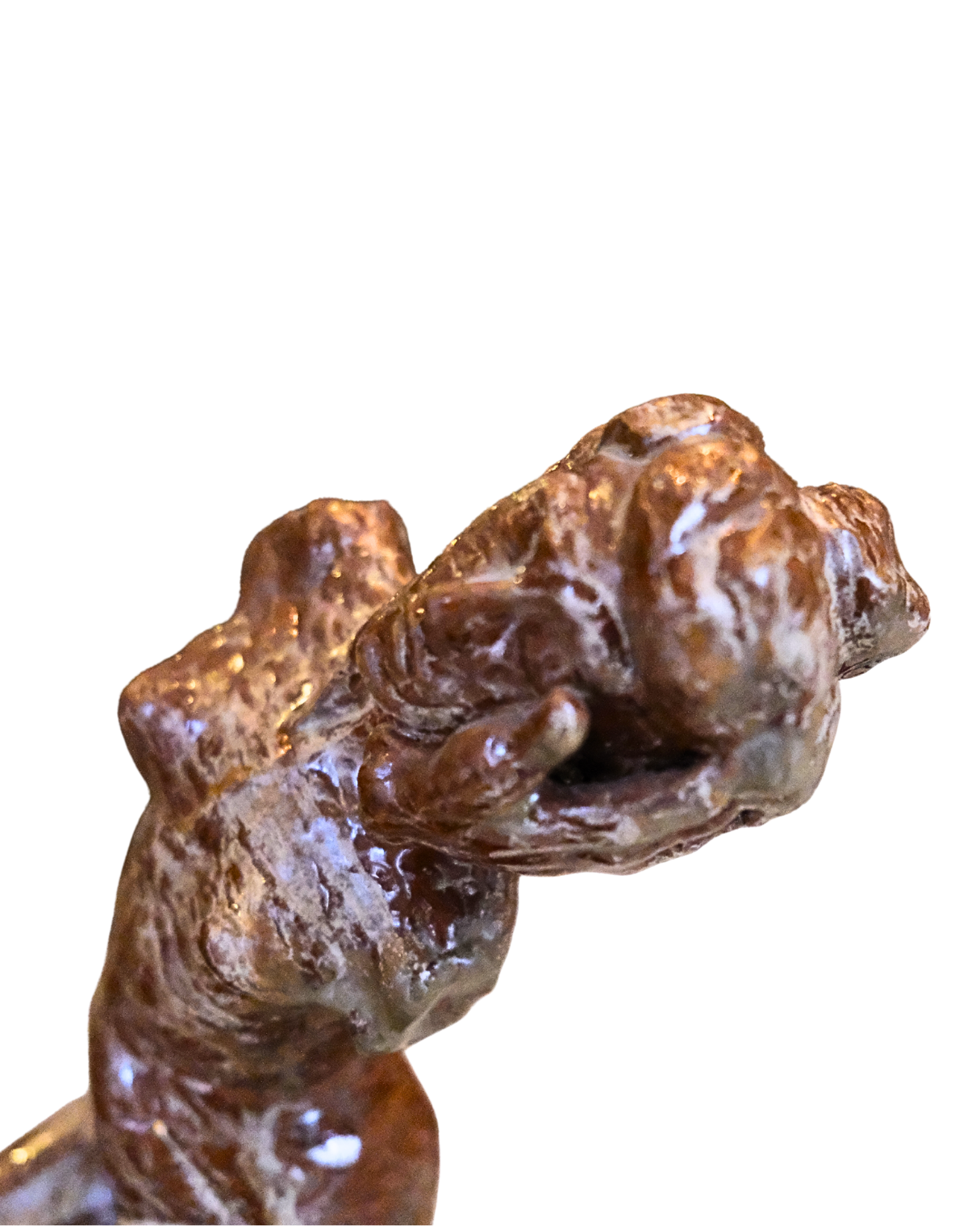Atlas Rising Handmade Brown Figure Sculpture