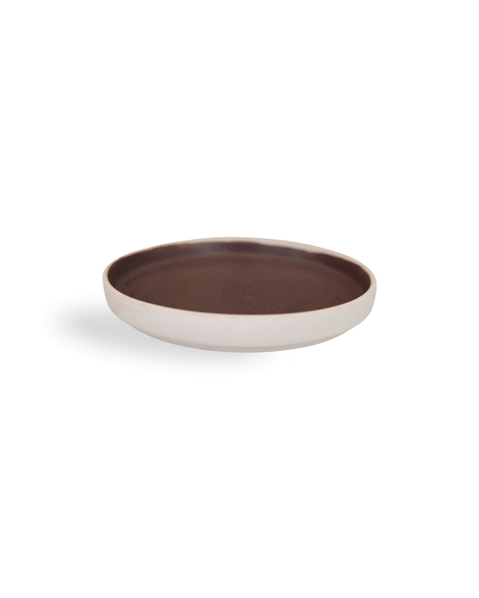 Auburn Glow Handmade Red-Brown Ceramic Plate