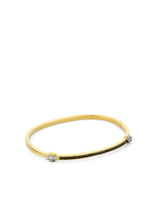 Bangle Skull Siyah Pırlanta 14K Altın Bileklik
