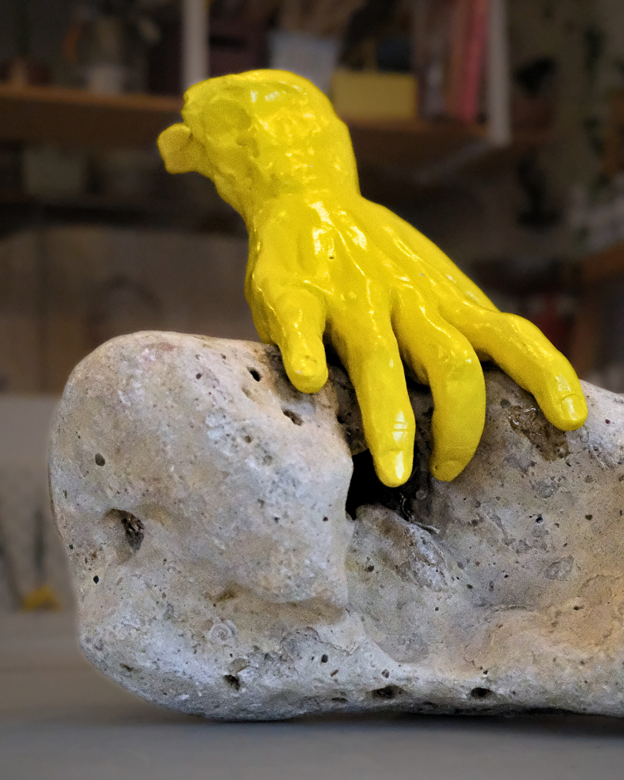 Bloomtouch Handmade Yellow Hand Sculpture
