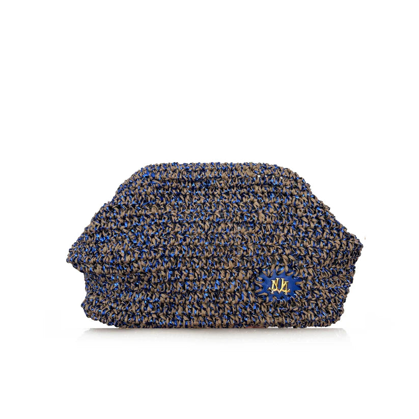 Camille In Natural/Atlatic Blue Raffia