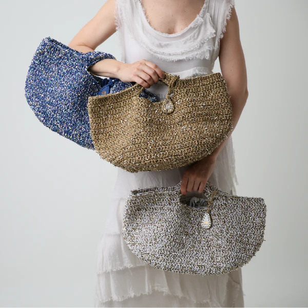 Capri In White Basket Tote