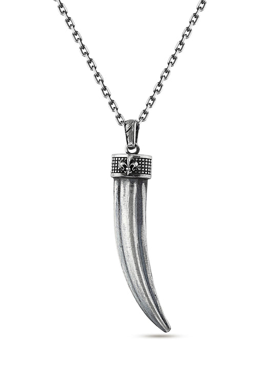 Claw Fleur De Lis Erkek Gümüş Kolye