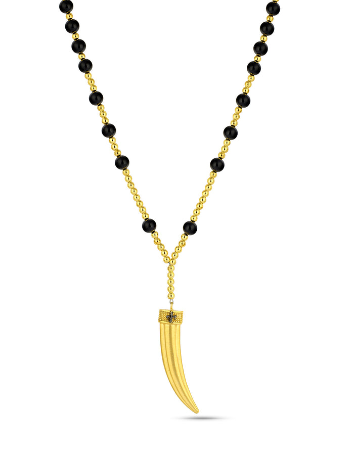 Claw Fleur De Lis Gem Stone Gold Kaplama Necklace