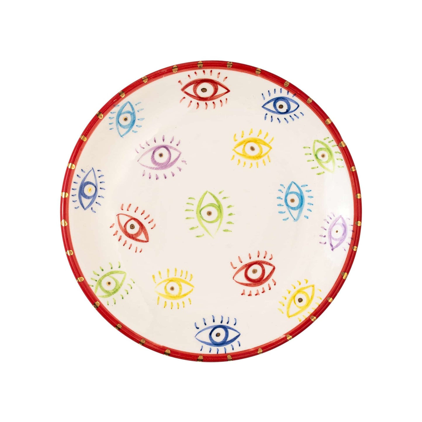 Colourful Eyes Kırmızı Tatlı Tabağı 18 cm