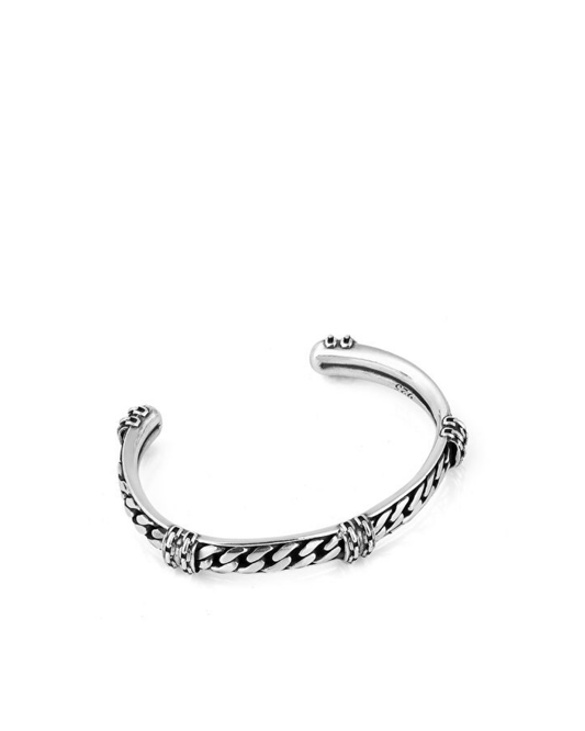 Cuff Cuban Chain Erkek Gümüş Bileklik