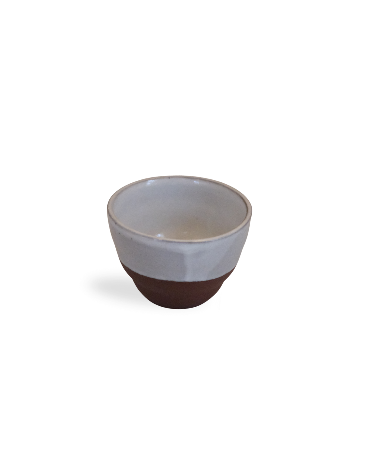 Earthblend Handmade Brown-White Ceramic Shot Cup