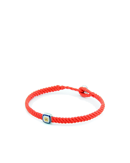 Evil Eye Square Makrame Erkek Gümüş Bileklik
