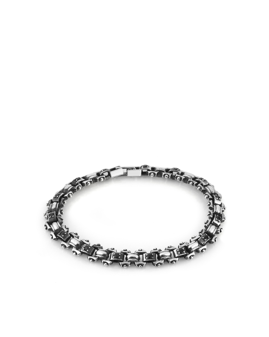 FRY Antique Chain FDL Zircon Erkek Gümüş Bileklik