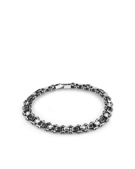 FRY Antique Chain FDL Zircon Erkek Gümüş Bileklik
