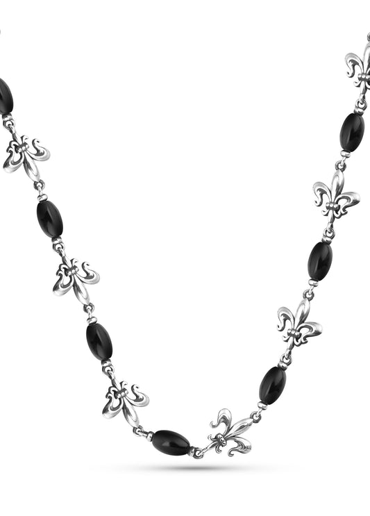 Fleur De Lis Erkek Gümüş Kolye