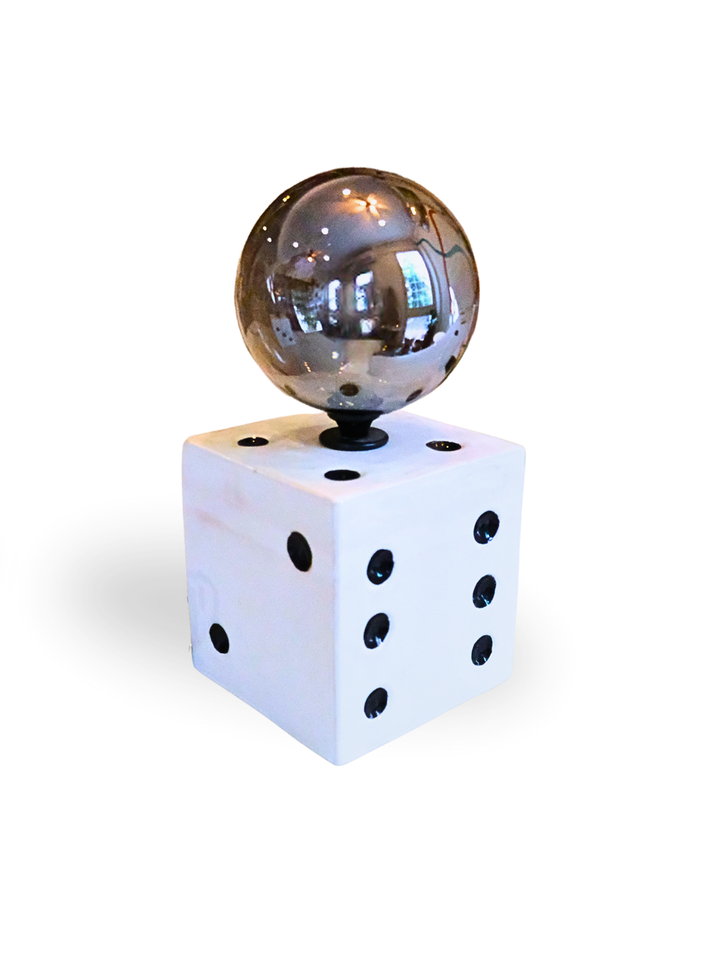 Fortuna Dice Handmade White Ceramic Lamp