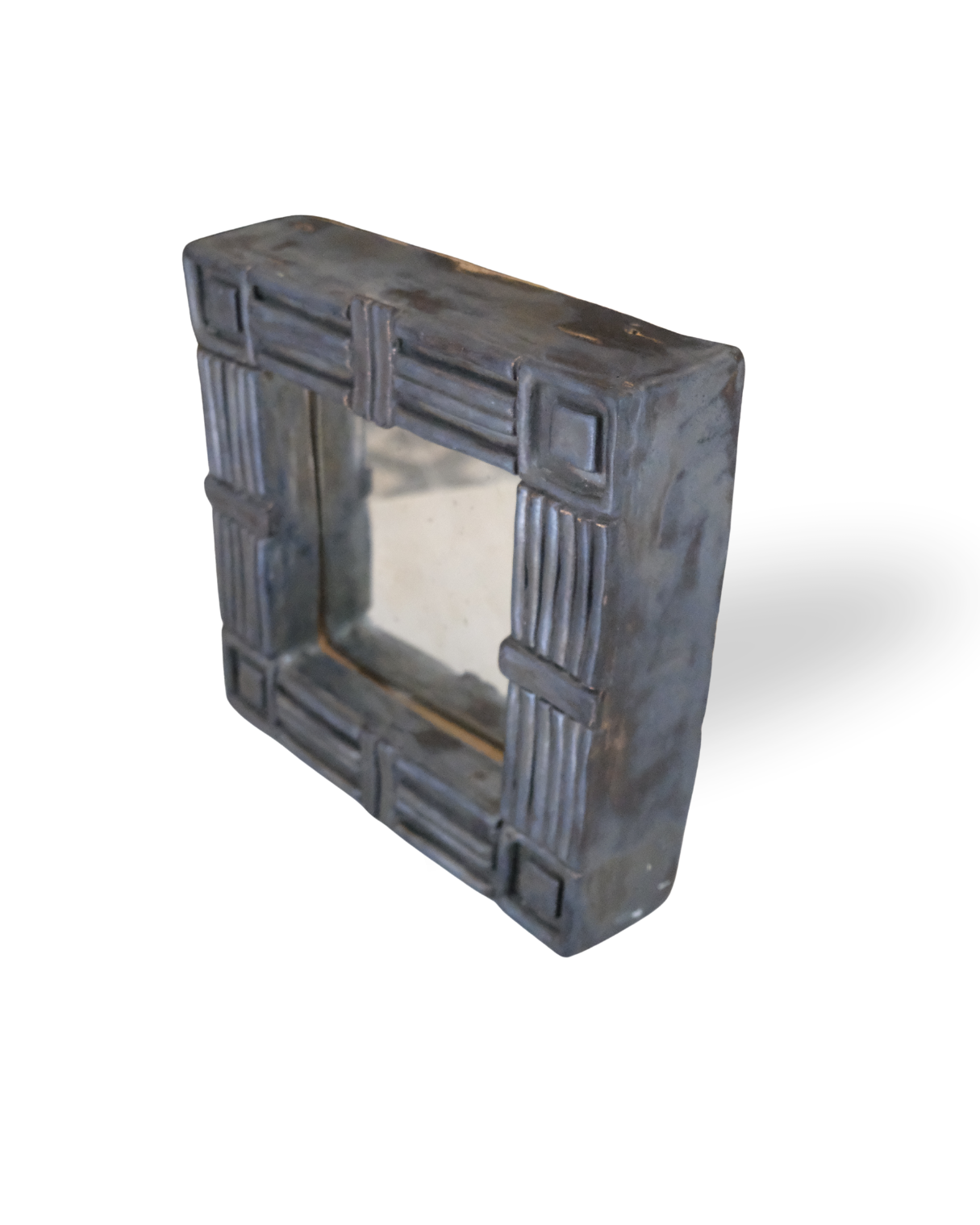 Frameedge Handmade Black Textured Ceramic Mirror