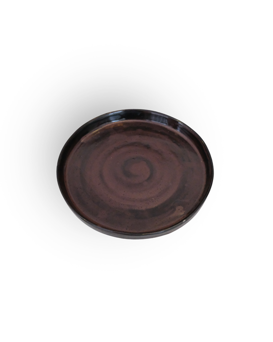 Garnet Hue Handmade Deep Red Ceramic Plate