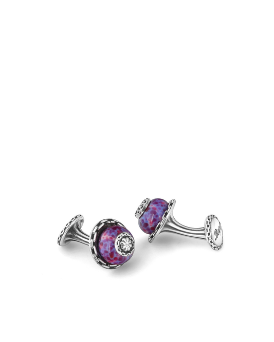 Glass Beads-M Chain Fx Gümüş Kol Düğmesi