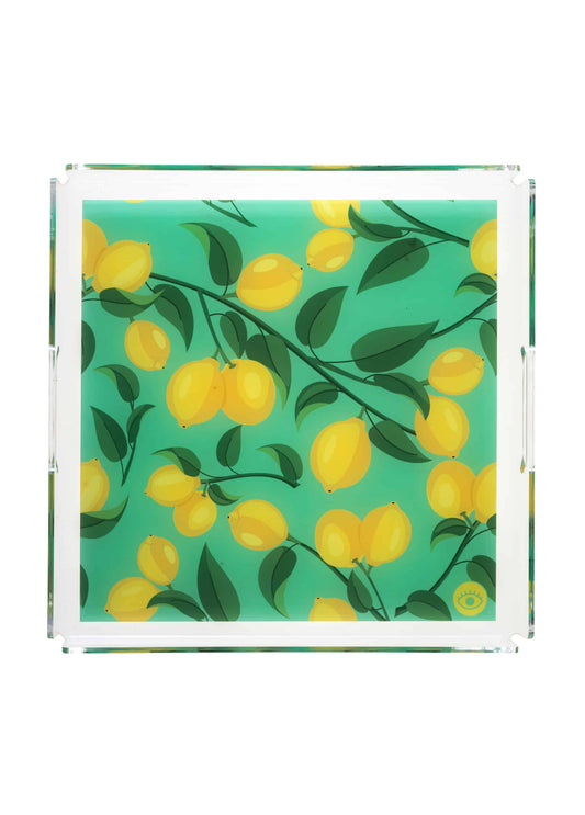 Green Lemon Plexi Tray 33 x 33 cm