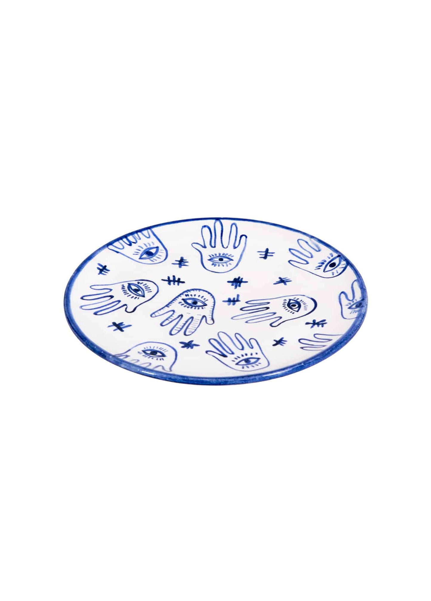 Çoklu Fatma Ana Eli Seramik Pasta Tabağı 18 cm