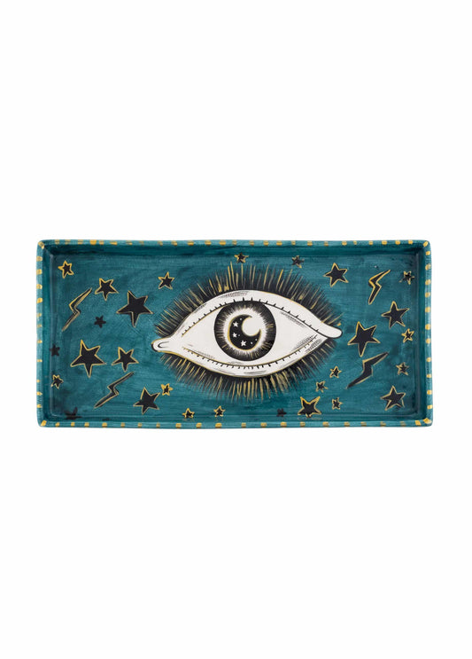 Yeşil Gözlü Handmade Seramik Tepsi