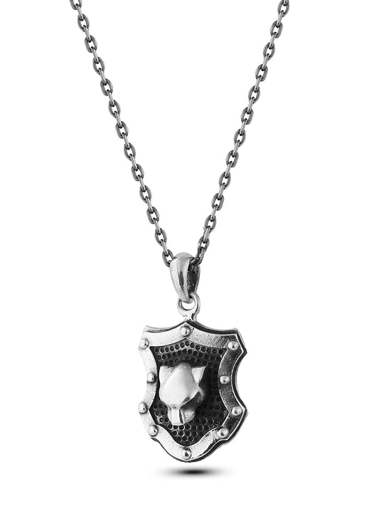 Knight Panther Shield Erkek Gümüş Kolye