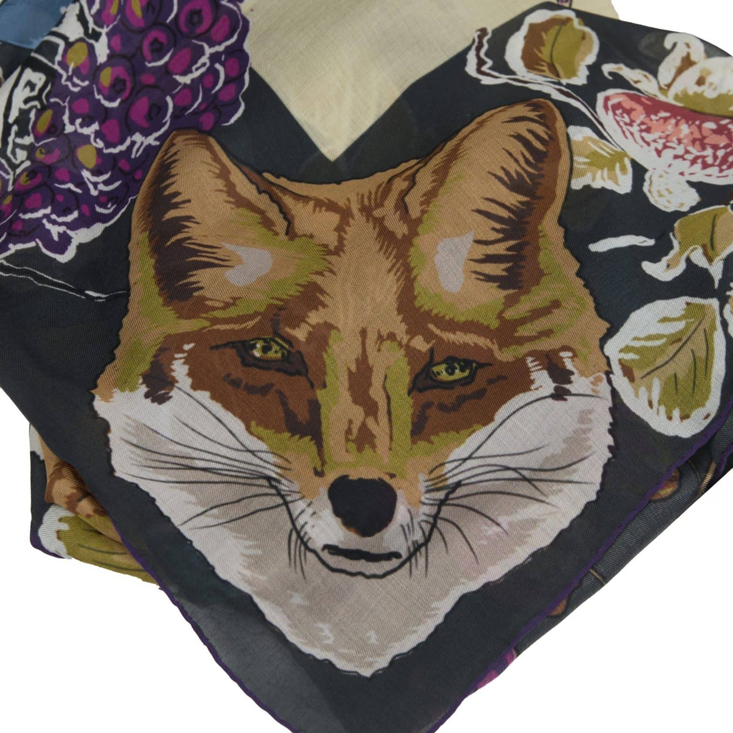 The Fox and The Stork – Black & Blue & Beige – Silk