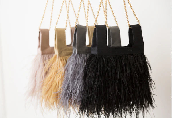 Micro Ines In Silver Silk With Feather