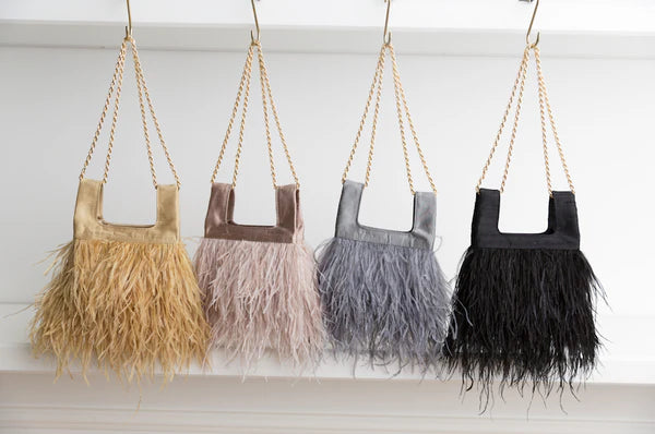 Micro Ines In Silver Silk With Feather